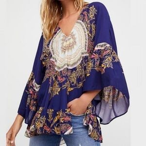 Free People Sunset Dreams Printed Tunic Size S